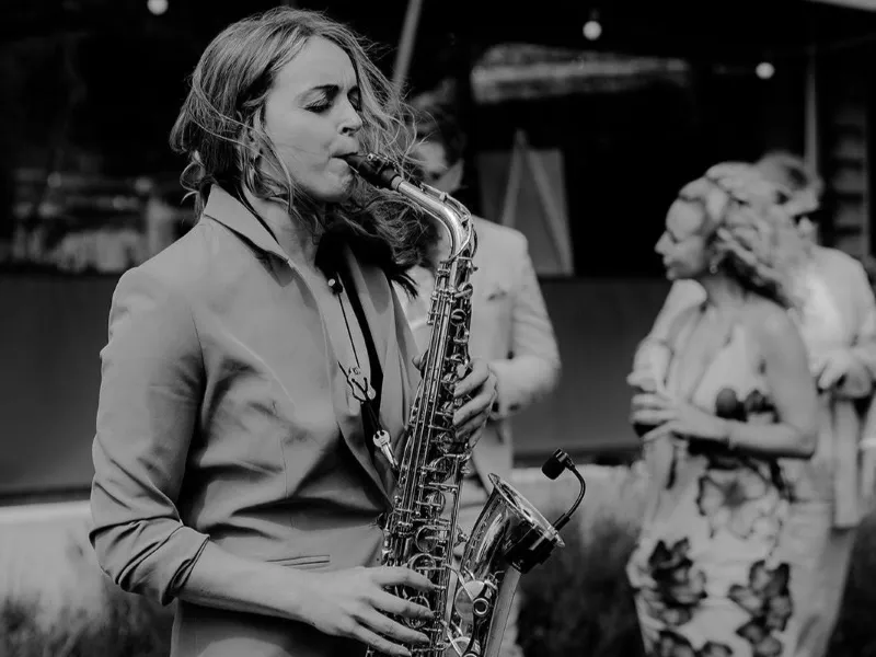 Outdoor Drinks Reception Sax